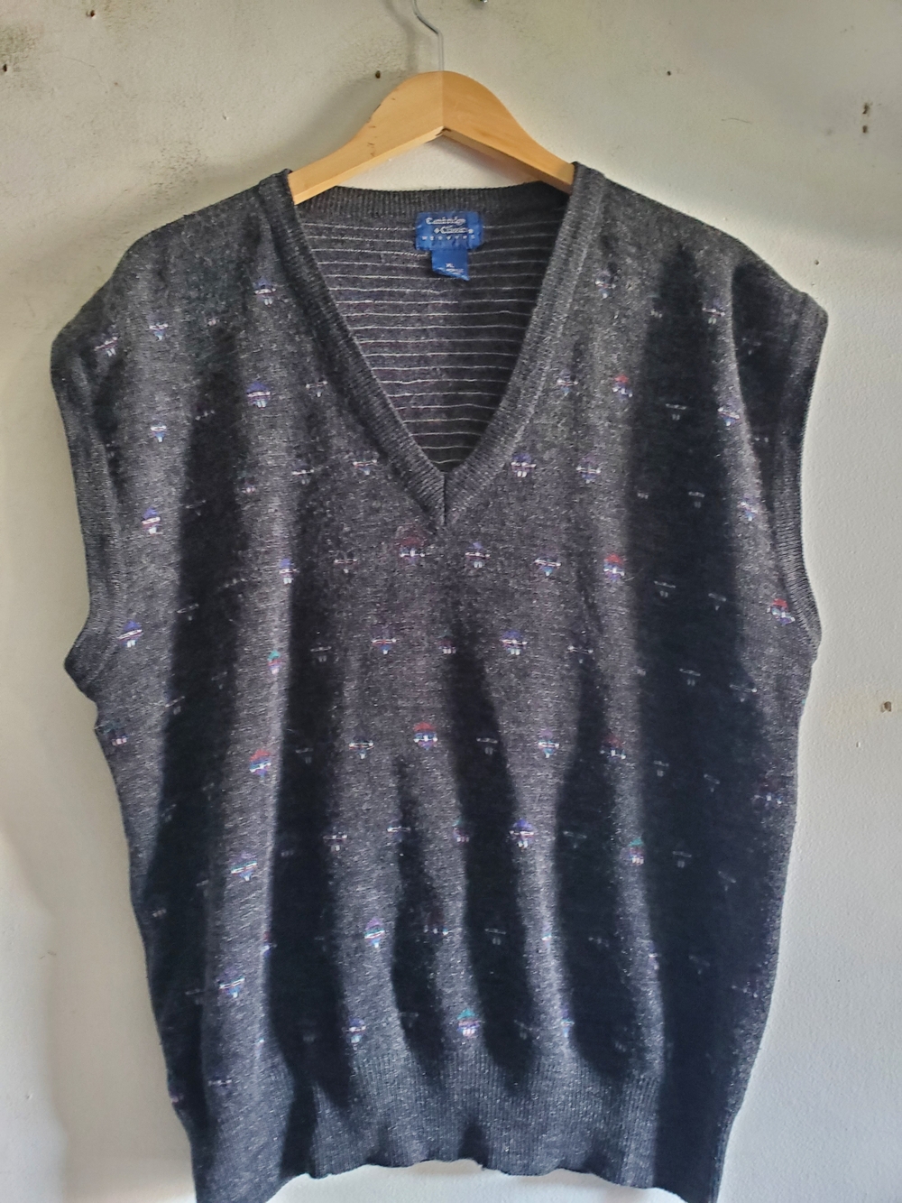 Cambridge Classic Mervyns Charcoal V-Neck Sweater Vest